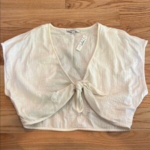 NWT Women's Cream Tie-Front Top from Madewell